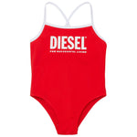 Diesel Kids Costume Intero Rosso/Bianco per Neonate