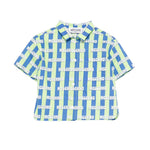 Moschino Kids Camicia a Righe Verde e Blu All-Over per Neonati