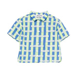 Moschino Kids Camicia a Righe Verde e Blu All-Over per Neonati