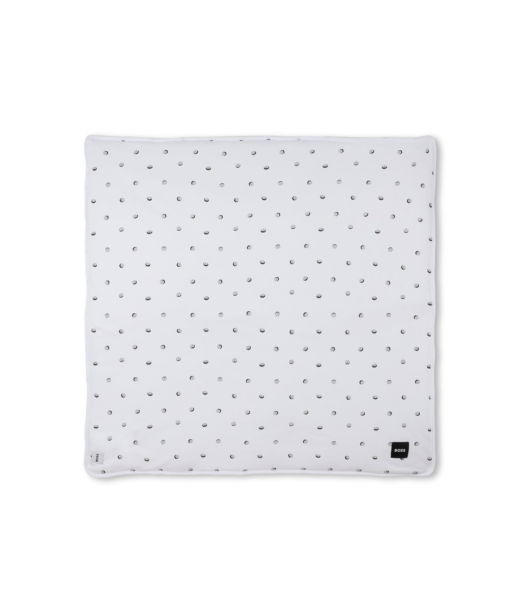 Boss Kids Coperta Bianca con Grafica a Pois per Neonati
