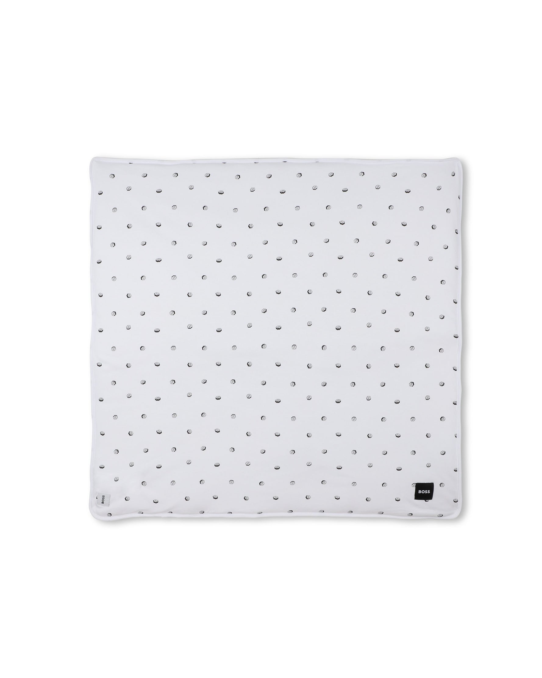 Boss Kids Coperta Bianca con Grafica a Pois per Neonati