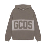 Gcds Kids Felpa Grigio con Banda Logata per Bambini