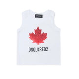 Dsquared2 Kids Canotta bianca con Stampa Logo a Contrasto Unisex per Neonati