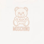 Moschino Kids T-shirt Panna con Ricamo Teddy per Neonati