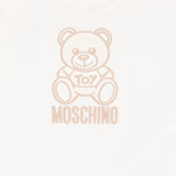 Moschino Kids T-shirt Panna con Ricamo Teddy per Neonati