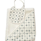 Gabriella Gucci Set Bavetta+Triangolo Bianco e Verde All-Over per Neonati