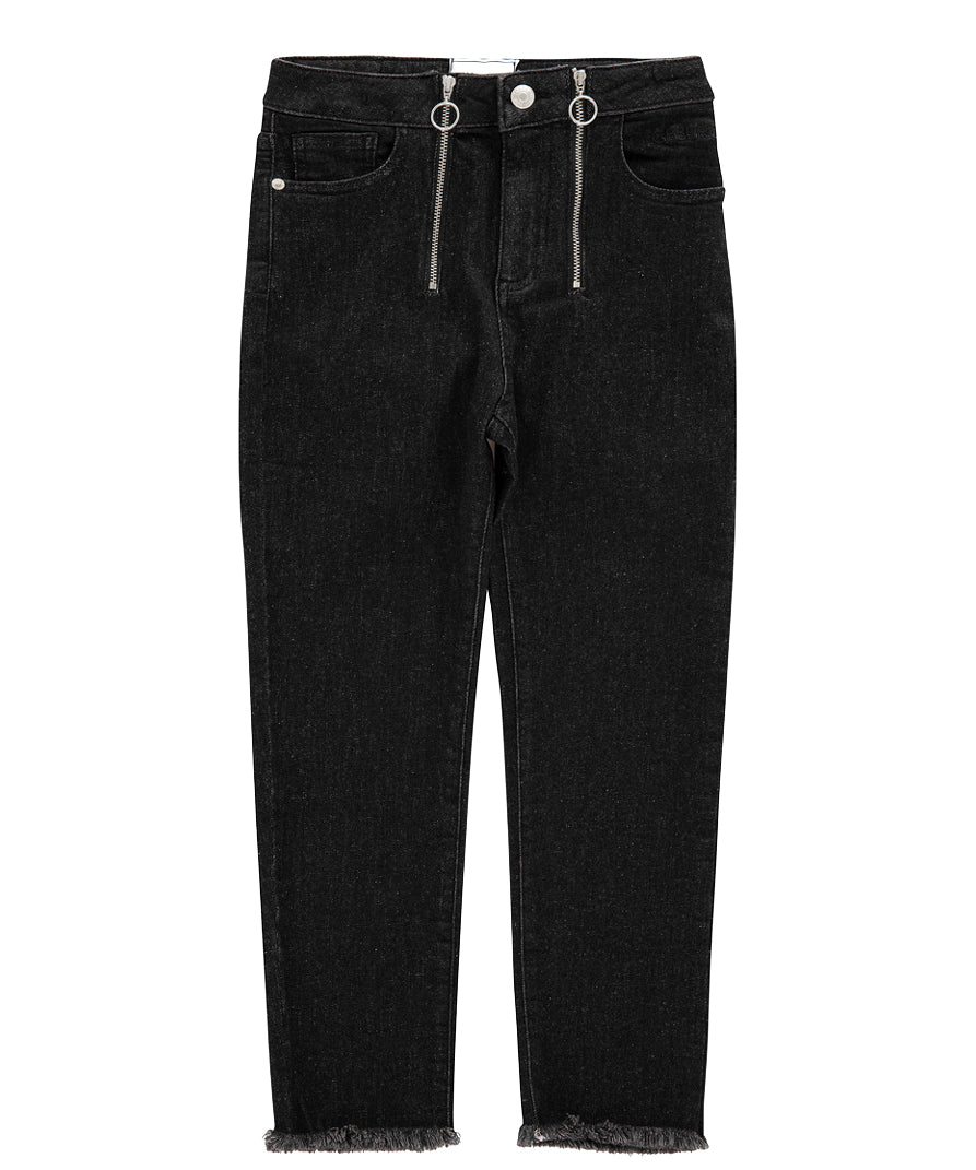Iceberg Kids Jeans Denim Neri con Zip per Bambine