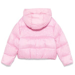 Moschino Kids Giubbino Rosa con Intarso Logo per Bambine (retro)