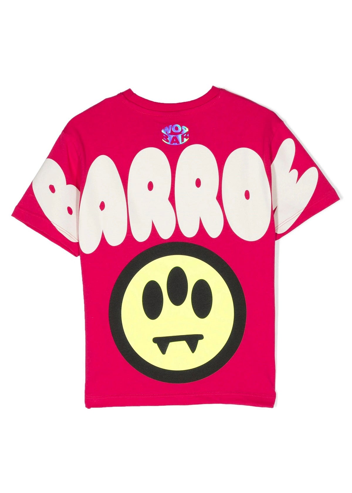 Barrow Kids T-shirt Fucsia con Stampa Logo e Smile per Bambine retro