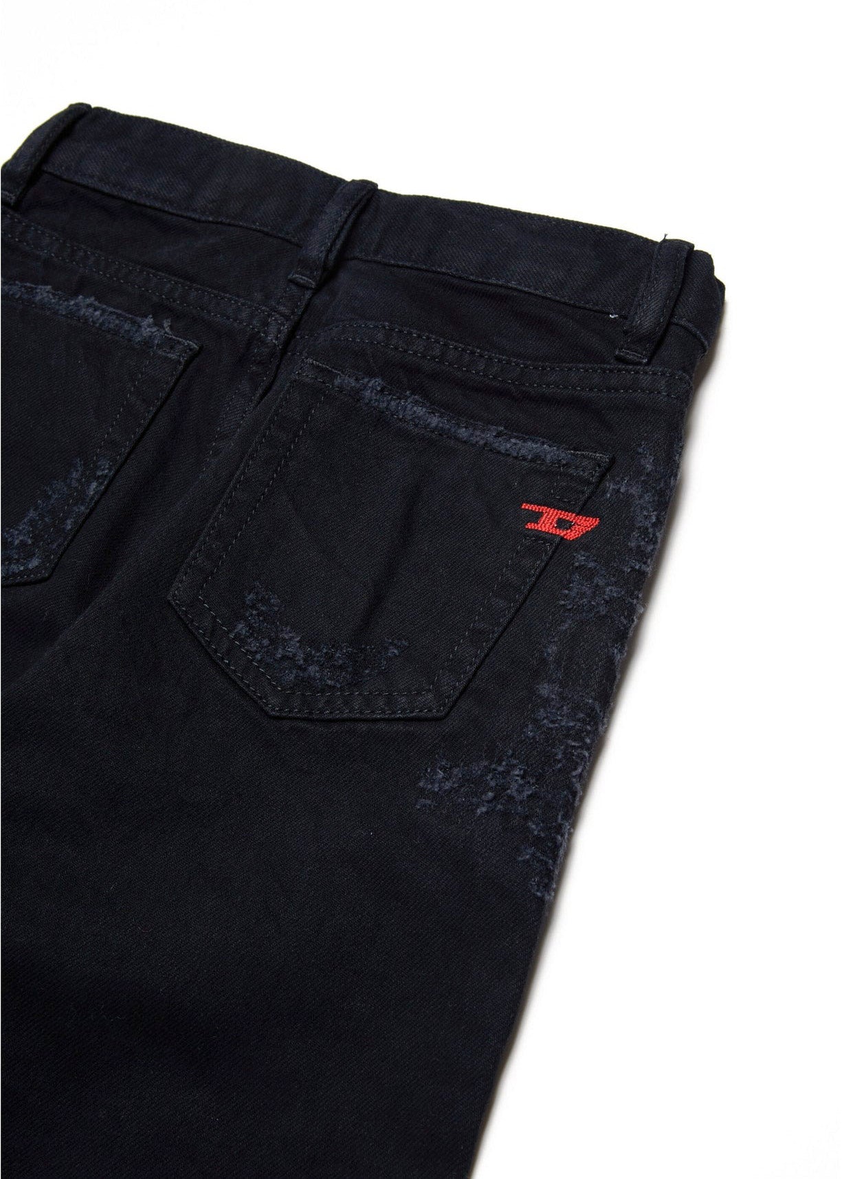 Diesel Kids Jeans Denim Nero Straight Fit D-Viker per Bambini (dettaglio)