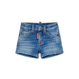 Dsquared2 Kids Short Denim Blu per Neonati
