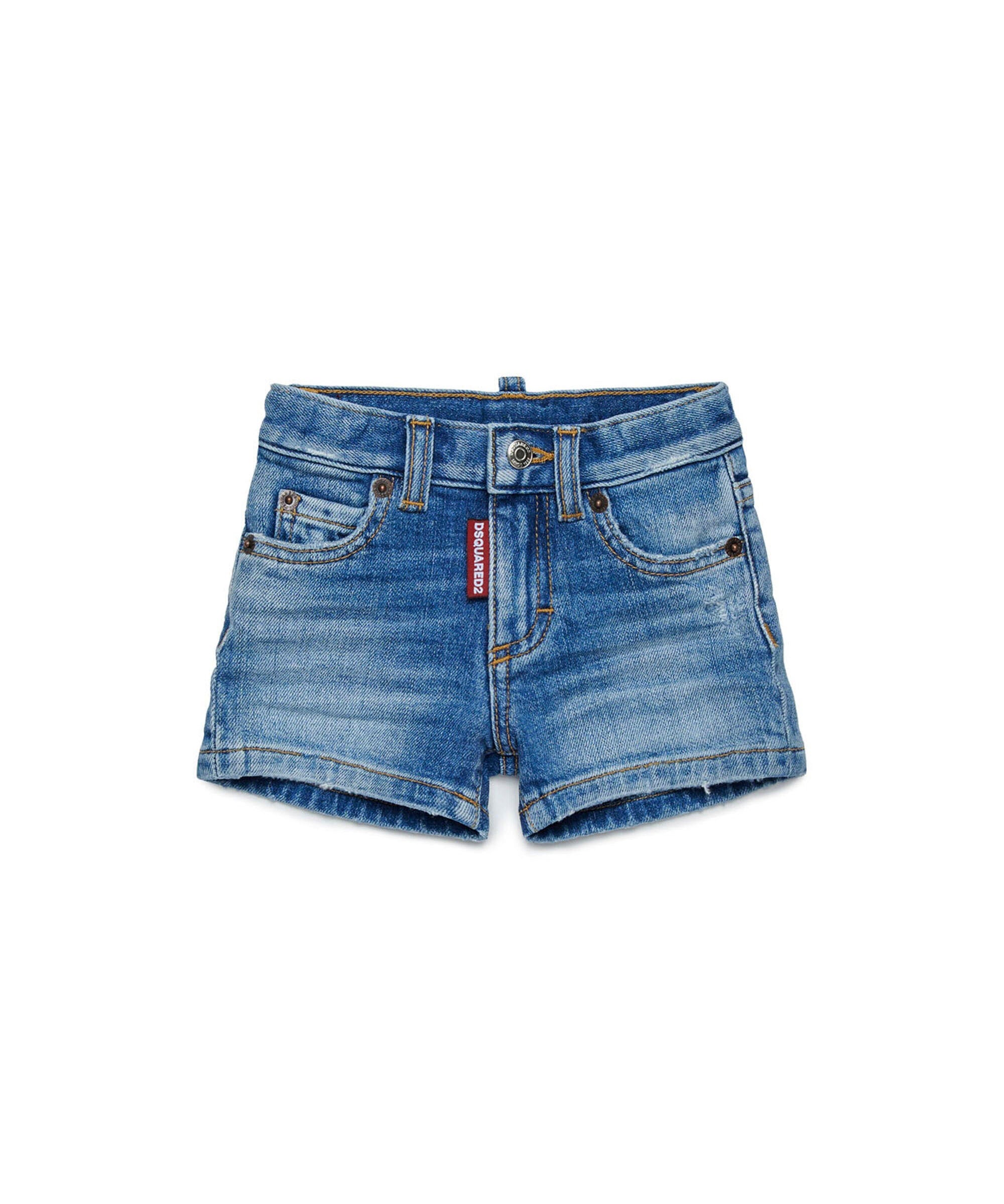 Dsquared2 Kids Short Denim Blu per Neonati