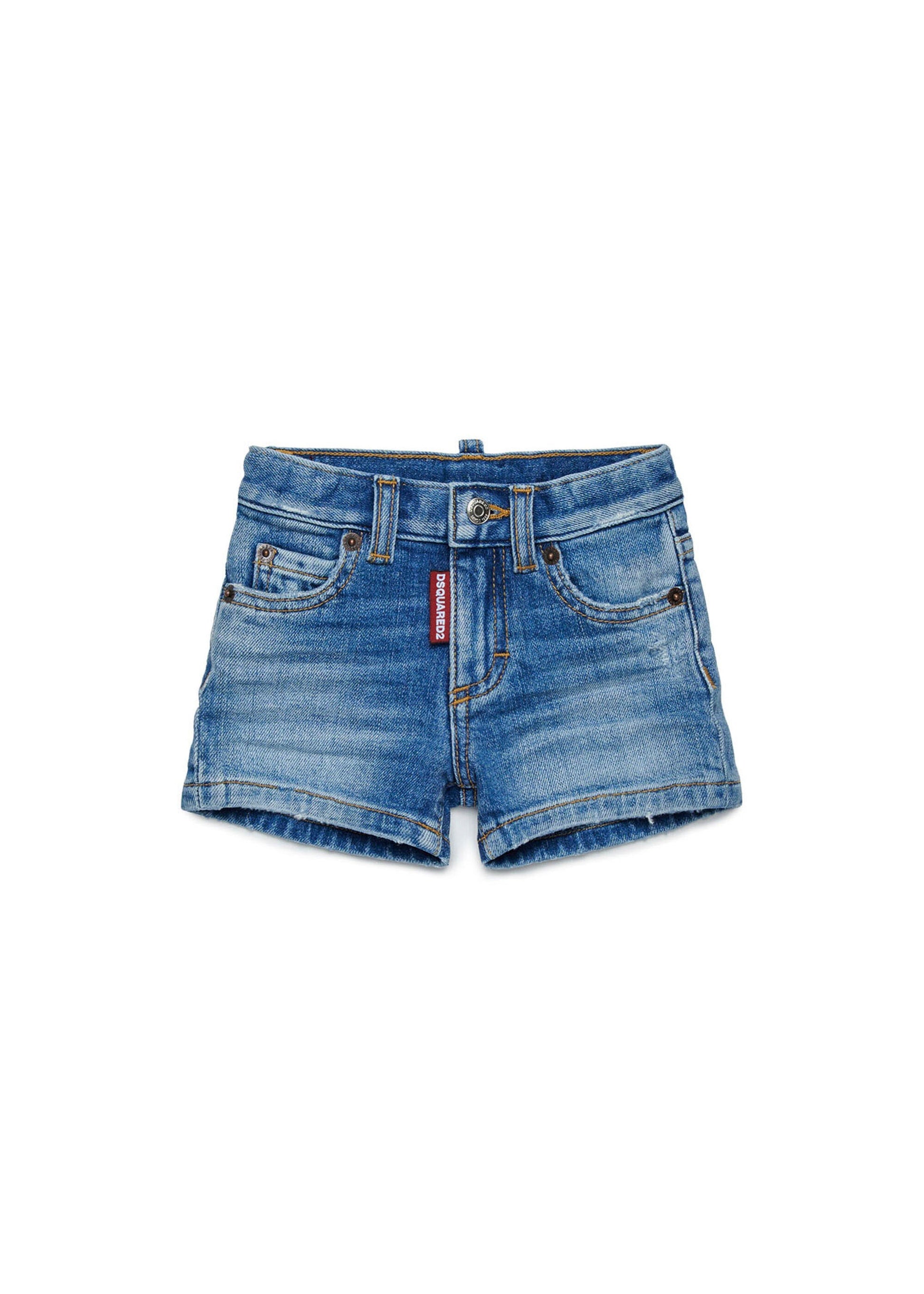 Dsquared2 Kids Short Denim Blu per Neonati