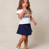 Moschino Kids Completo T-shirt con Stampa Logo e Gonna con Stampa Logo per Neonate