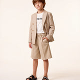 Roberto Cavalli Kids Bermuda Beige con Coulisse e Logo per Bambini