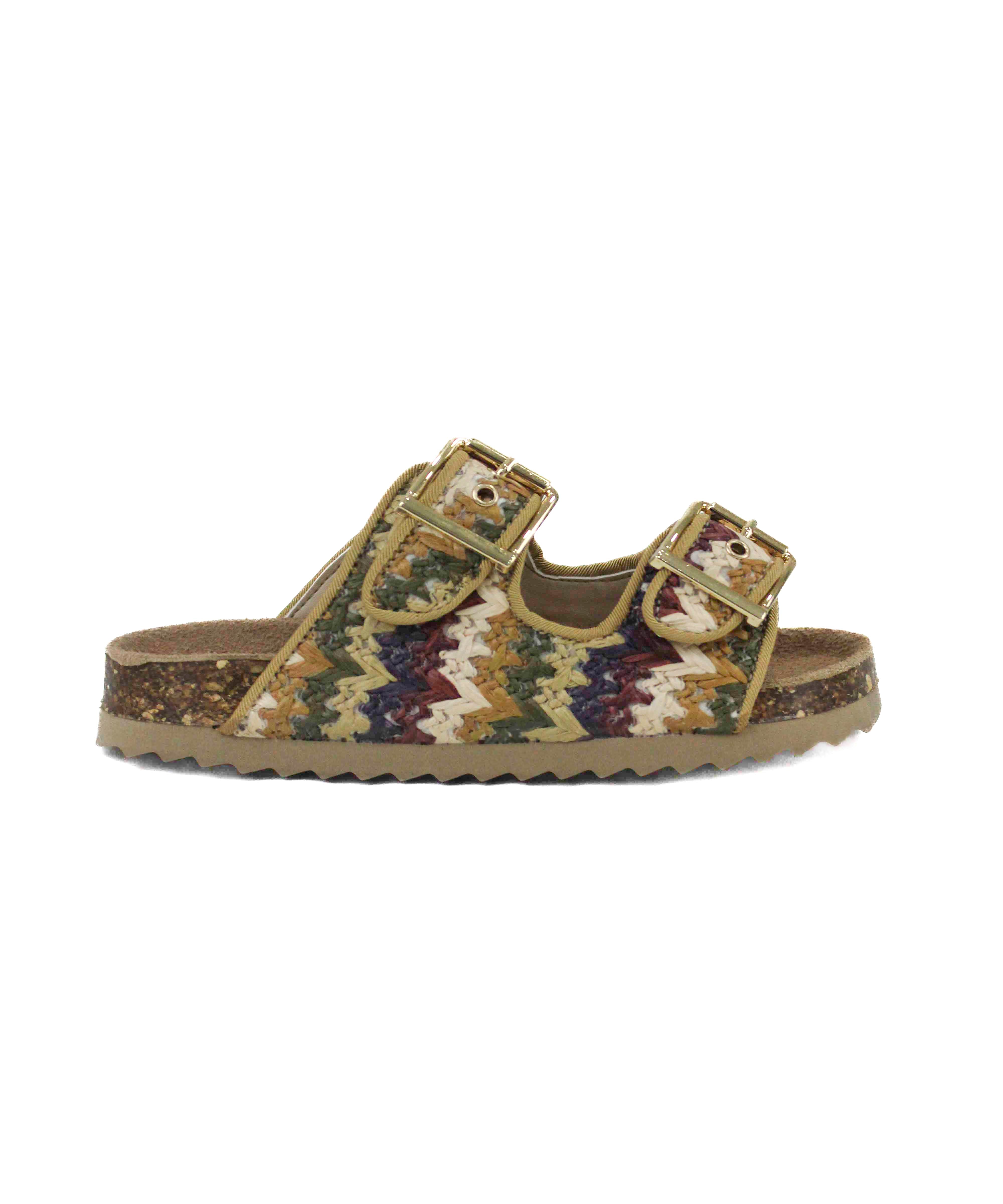 Colors of California Sandalo Doppia Fascia Natural Denim per Bambine