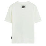 Philipp Plein Kids T-Shirt Bianco con Stampa Grafica per Bambine