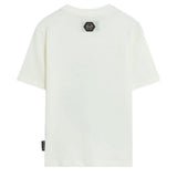 Philipp Plein Kids T-Shirt Bianco con Stampa Grafica per Bambine