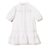 Twinset Kids Abito Bianco Ricamato per Bambine