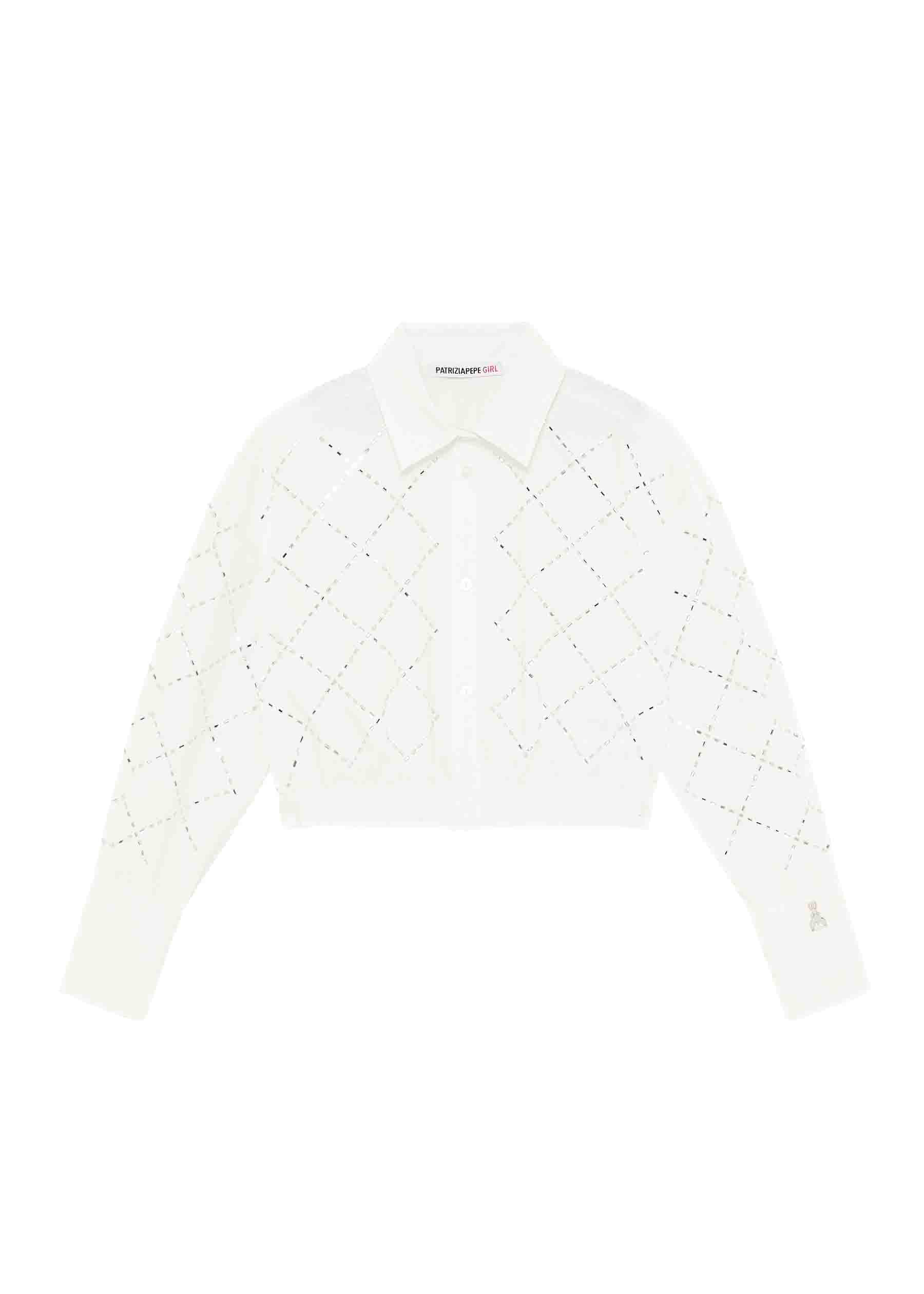 Patrizia Pepe White Perforated Shirt for Girls