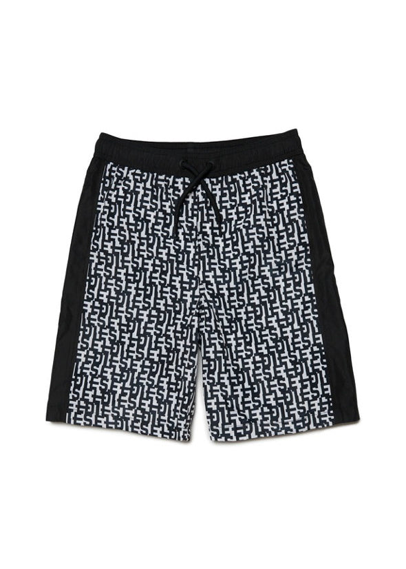 Diesel Kids Costume Boxer Nero con Logo Monogram per Bambini