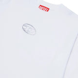 Diesel Kids T-Shirt Bianco con Logo Argento per Bambine