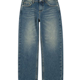 John Richmond Kids Pantalone in Denim con Patch Rosa sul Retro per Bambine