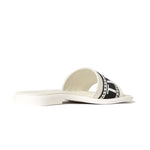 Twinset Kids Sandalo Off-White e Nero con Logo per Bambine