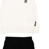 John Richmond Kids Tuta Bianco e Nero con Logo per Neonati