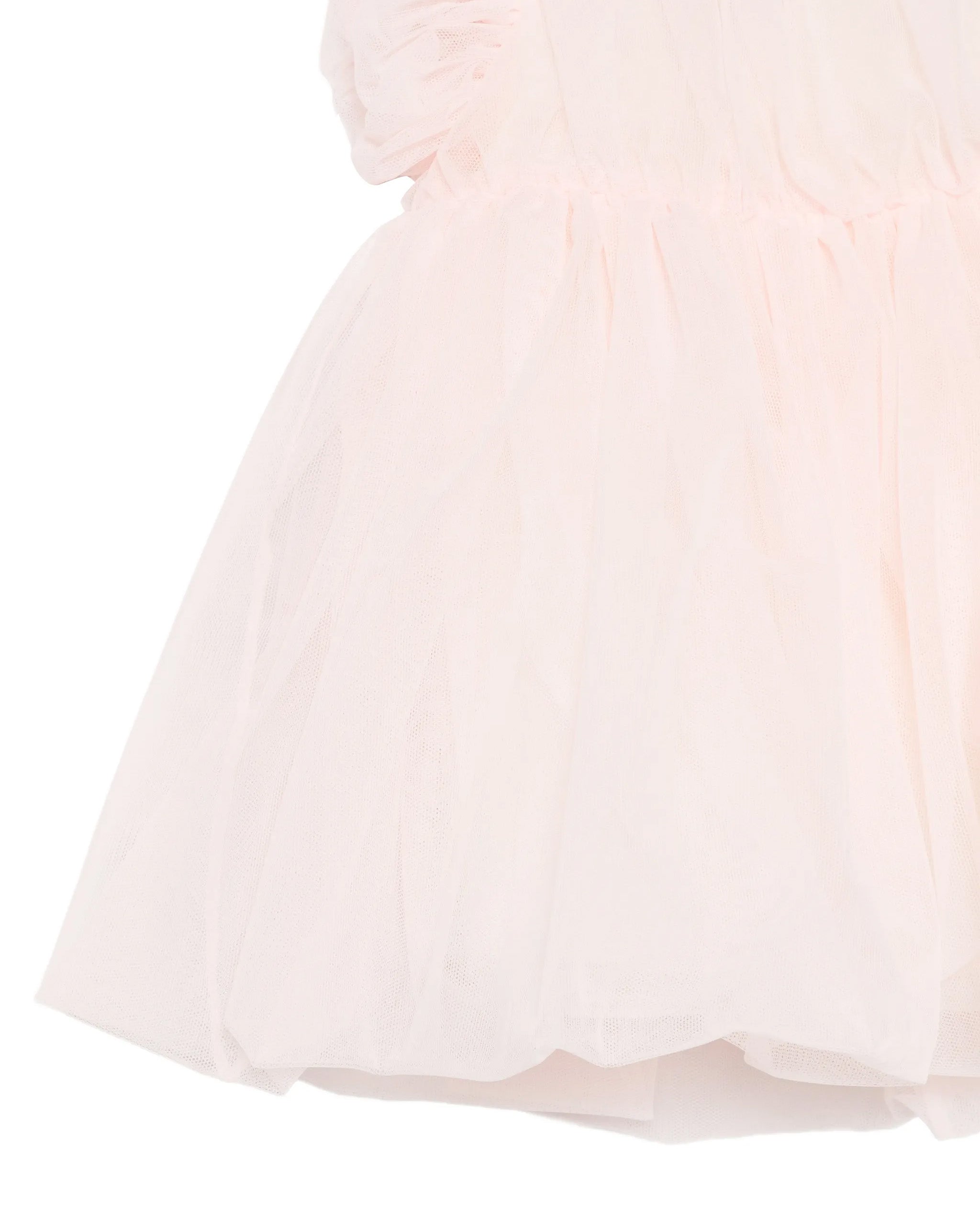 Elisabetta Franchi La Mia Bambina Abito con con Ruches e Maniche a Sbuffo Rosa per Neonate