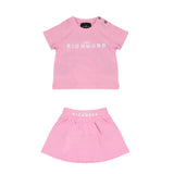 John Richmond Kids Set Gonna e T-Shirt Rosa per Neonata