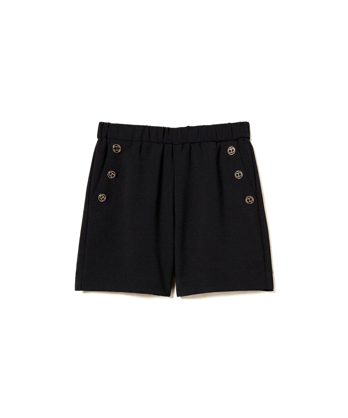 Twinset Kids Shorts Neri in Crepe per Bambine