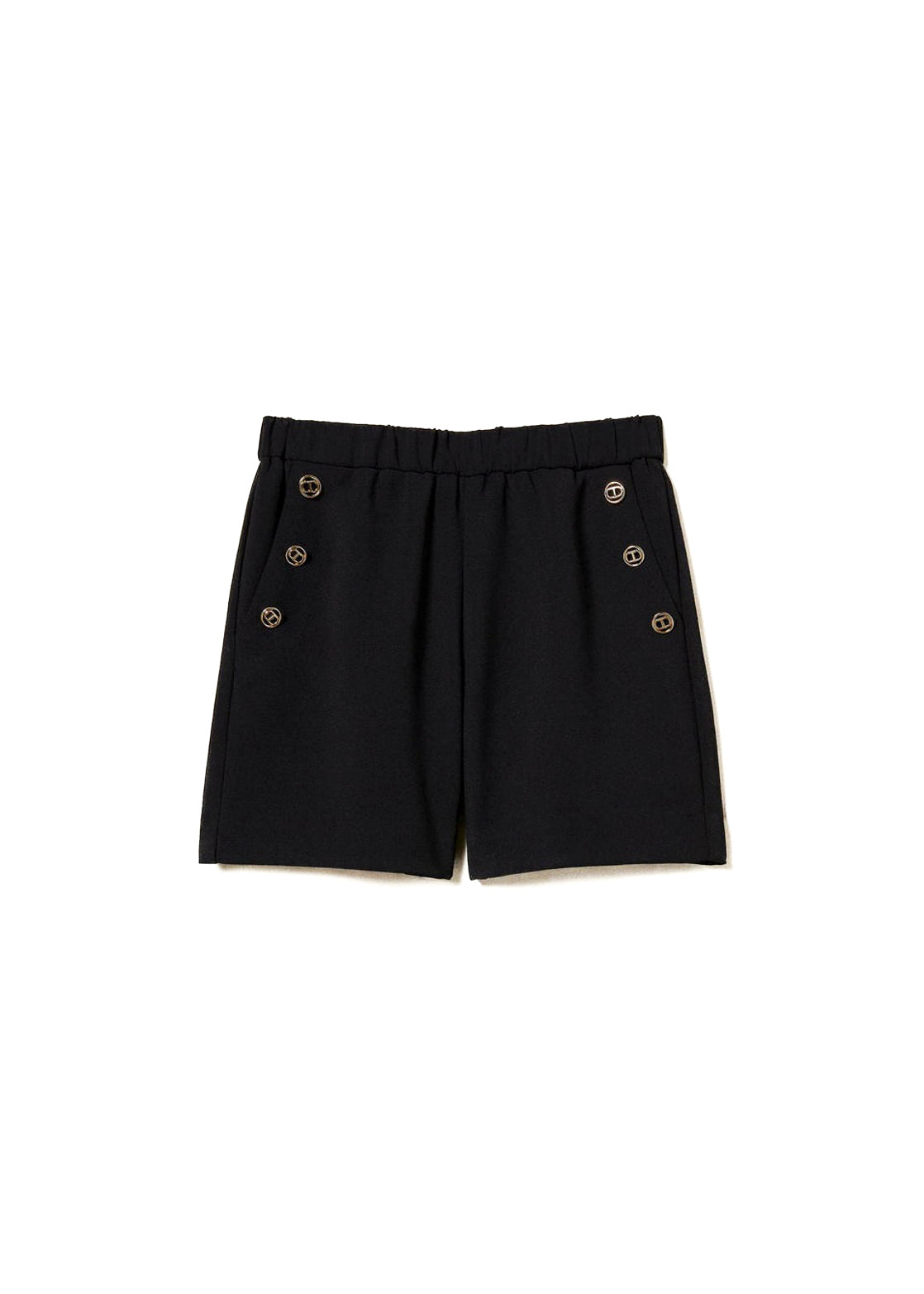 Twinset Kids Shorts Neri in Crepe per Bambine