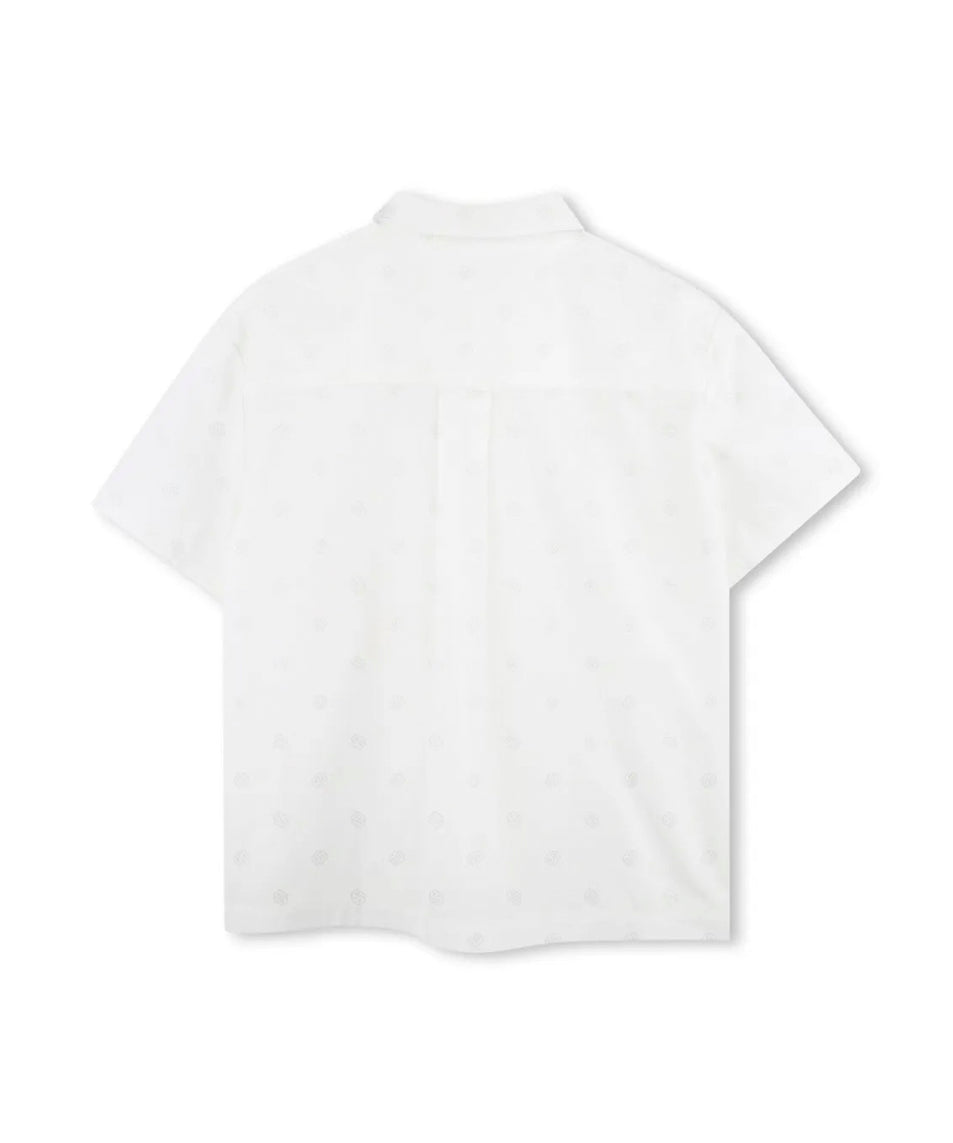 Boss Kids Camicia Bianca con Stampa All Over per Bambini (retro)