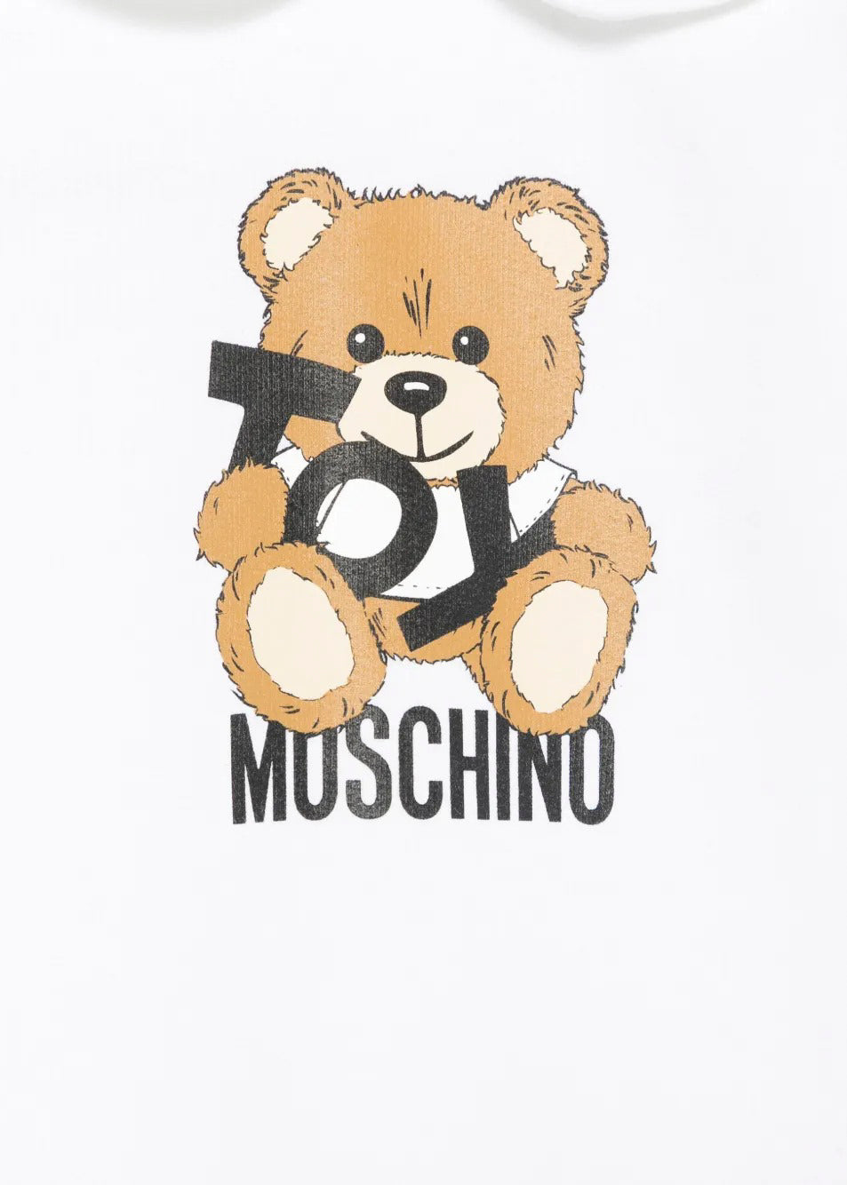 Moschino Kids Tutina Bianca con Stampa Toy per Neonati