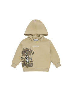 Iceberg Kids Felpa Papiro con Stampa e Logo per Neonati
