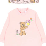 Moschino Kids Tutina+Cappellino Rosa/Fantasia con Teddy Bear per Neonate