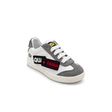 DSQUARED2 Kids Sneaker Bassa Bianca con Inserti Grigio per Neonati