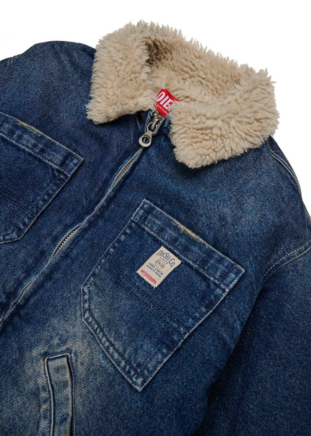 Diesel Kids Giubbino Denim Dirty con Teddy per Bambini