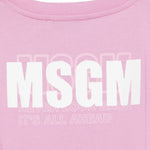MSGM Kids T-shirt Rosa con Stampa per Bambine dettaglio
