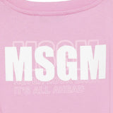 MSGM Kids T-shirt Rosa con Stampa per Bambine dettaglio