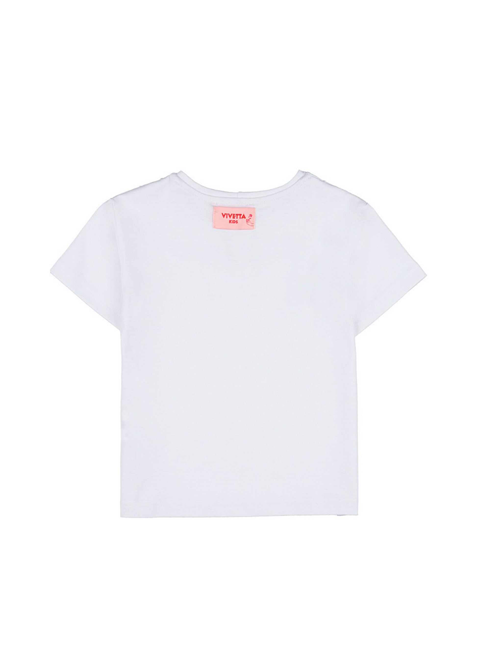 Vivetta Kids White T-shirt with Hands Embroidery for Girls