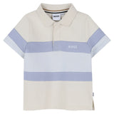 Hugo Boss Kids Polo Sabbia con Bande Viola e Lilla per Neonati