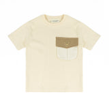 Yes London T-Shirt Panna/Beige con Tasca per Bambini
