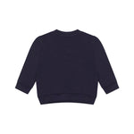 Moschino Kids Felpa Girocollo Navy con Stampa per Neonati