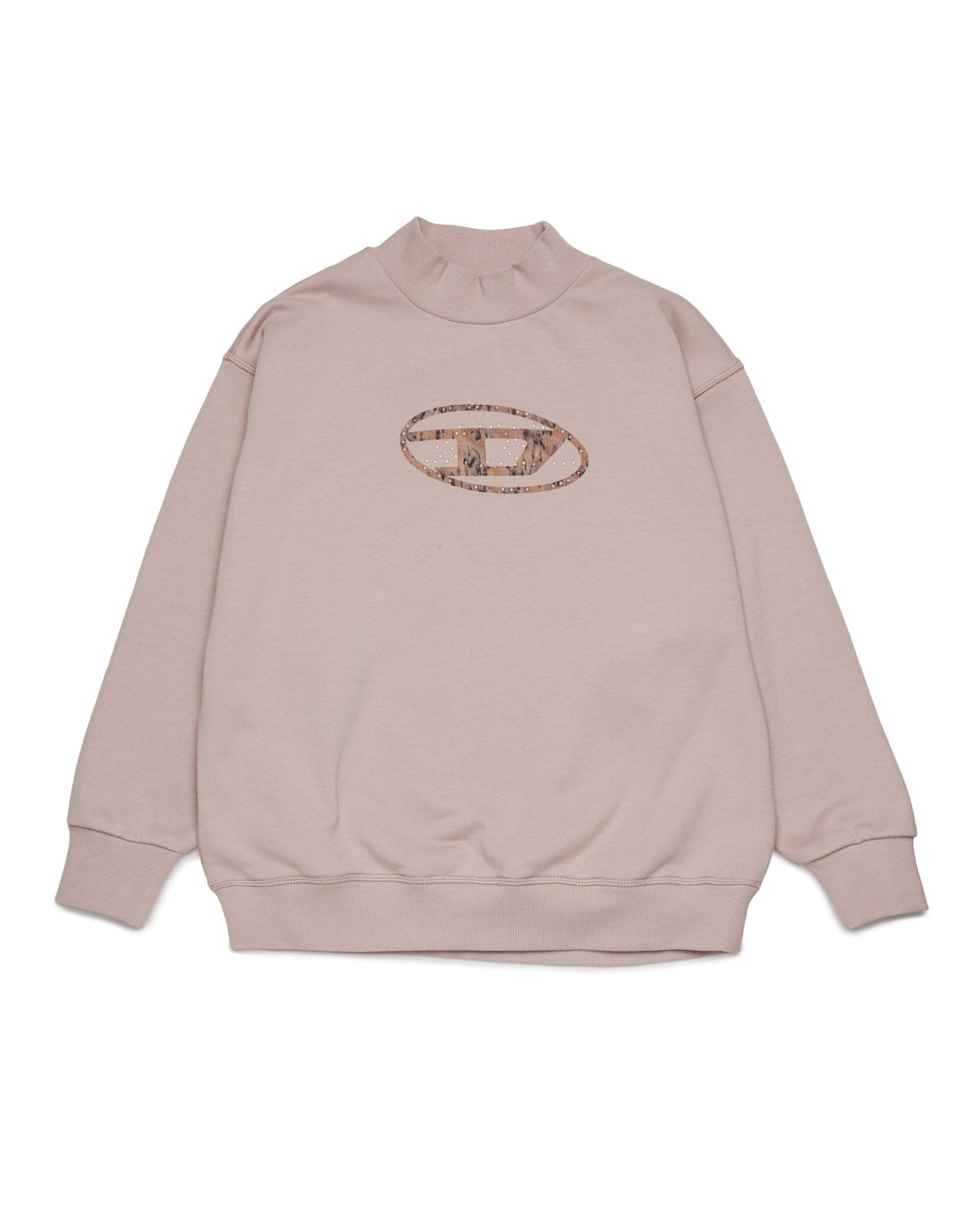 Diesel Kids Felpa Girocollo Rosa con Oval D AR per Bambine