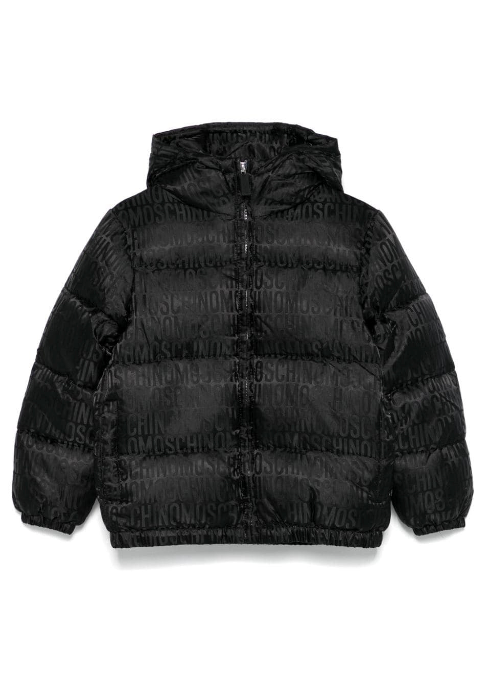 Moschino Kids Giubbino Nero con Logo Jacquard per Bambini