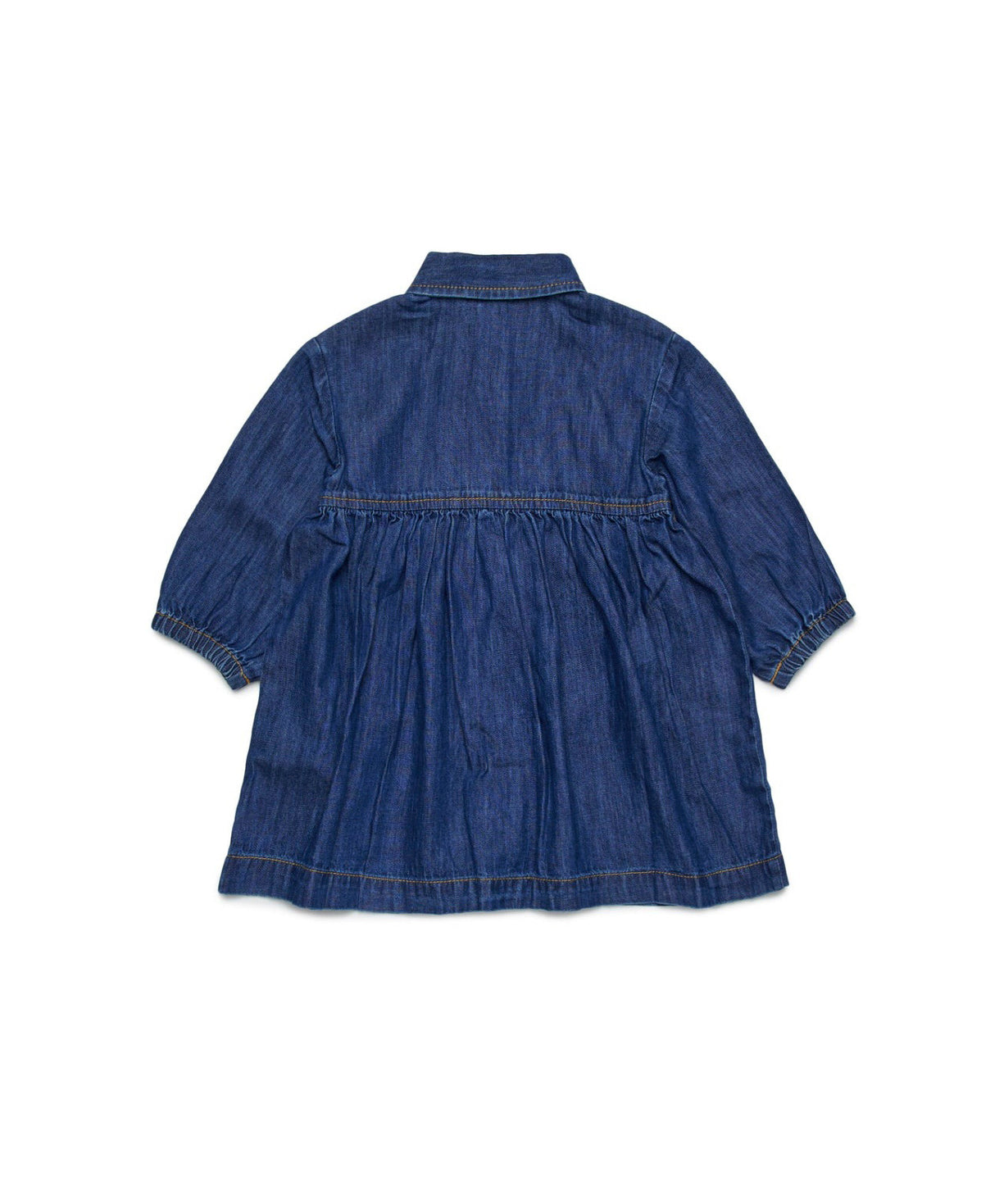 Diesel Kids Abito in Denim Blu con Logo per Neonate (retro)