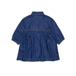 Diesel Kids Abito in Denim Blu con Logo per Neonate (retro)