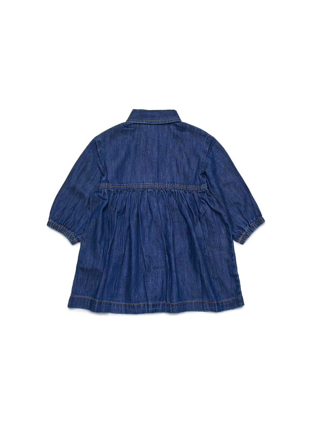 Diesel Kids Abito in Denim Blu con Logo per Neonate (retro)